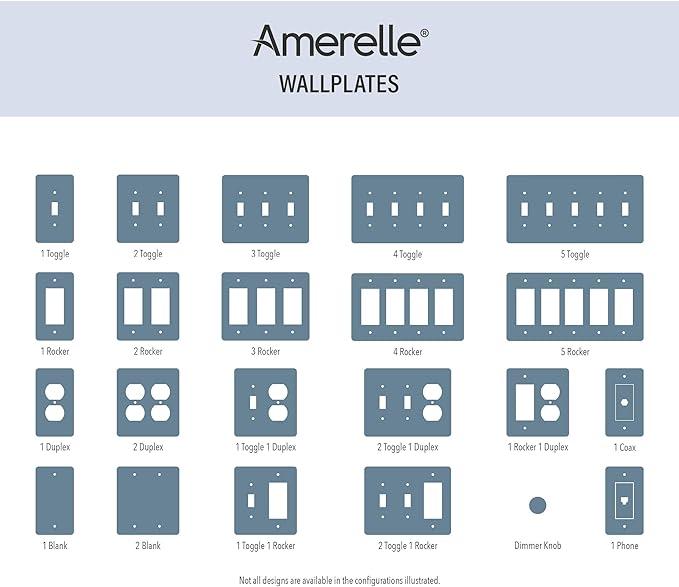 Amerelle 3000rw Metro Rocker Wall Plate, Ceramic, White, 4.5 Inch