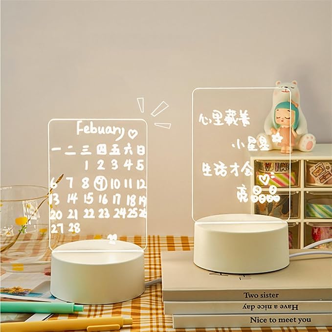 Note Board Creative LED Night Light USB Message Board Holiday Light with Pen Gift Girlfriend Decoration Night Lamp(Warm White)