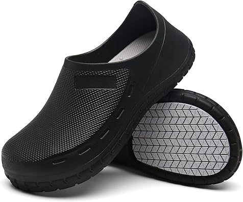 Chef Shoes for Men Nonslip Water Proof Work Shoes Mens Clogs Comfortable Nursing Nurse Shoes for Gardener Men Indoor and Outdoor for Kitchen Office Seaside-Zapatos de Cocina para Hombres