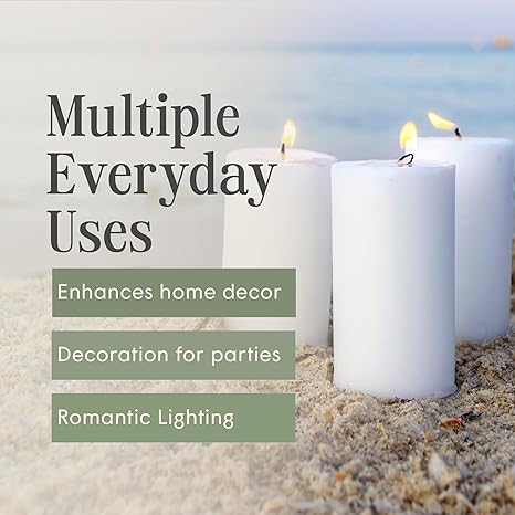 Mister Candle - 3 inch by 4 inch Tall Citronella Scented Pillar Candles (Set of 3) - Indoor Outdoor Use