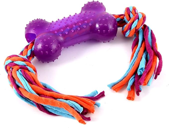 Qtqgoitem Pet Puppy Dog Cleanning Chew Bone Knotted Braided Rope Play Toy (model: 168 686 3bf 65c 502)