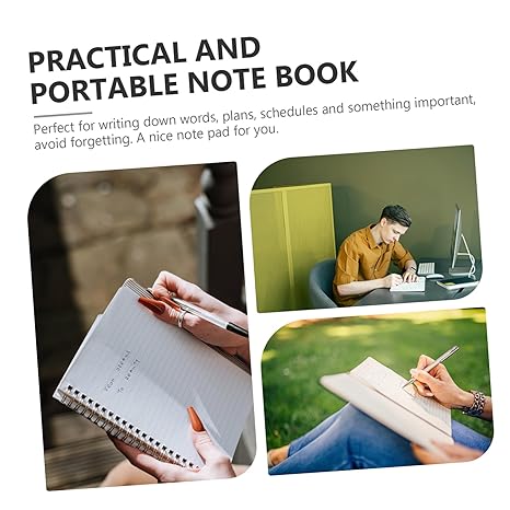 FUNOMOCYA 4pcs Mini Spiral Notebook Solid Academic Notepad for Note Taking Portable Notebooks for Students and Office Use for Daily Writing and Organizing