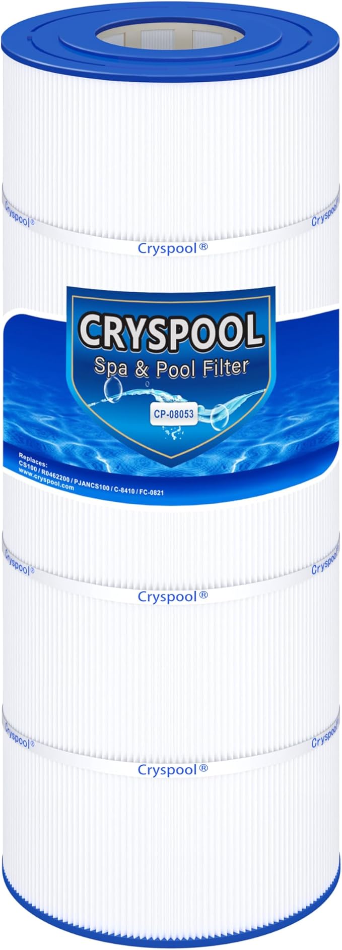 Cryspool® 08053 Filter Compatible with Jandy CS100, R0462200, PJANCS100, C-8410, FC-0821, 100 Sq. Ft Pool Filter Cartridge, 1 Pack
