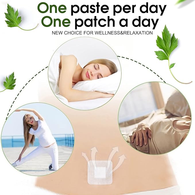 Bubchen Mugwort Belly Patch,30Pcs Natural Wormwood Essence and 30Pcs Belly Sticker, Moxa Hot Moxibustion Navel Wormwood Sticker