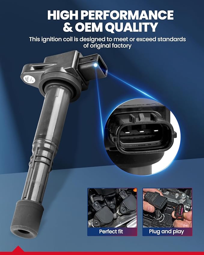 KAX UF311 Ignition Coil,Fit for 2.0L 2.4L - 2003-2007 Honda Accord, 2002-2011 Civic, 2002-2009 CRV, 2003-2011 Element, 2002-2006 Acura RSX, 2004-2005 S2000, UF311 C1382
