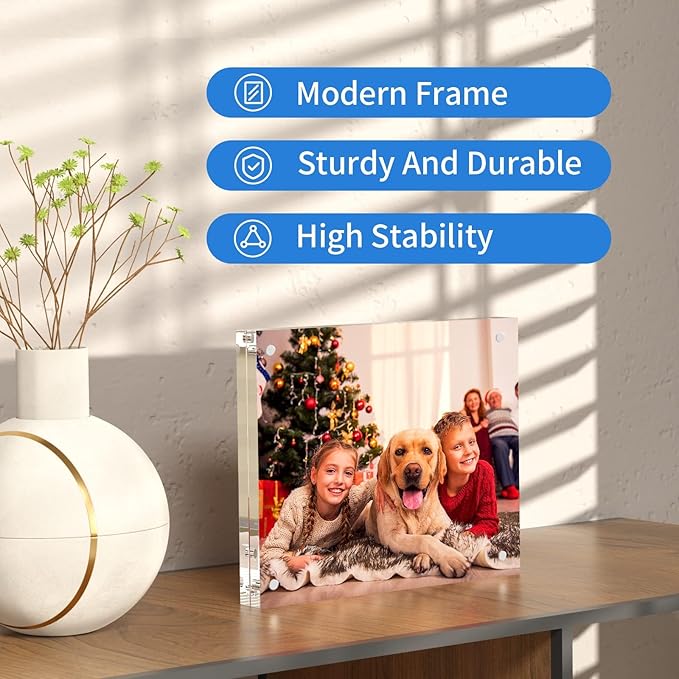 NIUBEE 8x10 Acrylic Picture Frame, Double Sided Magnetic Photo Frames