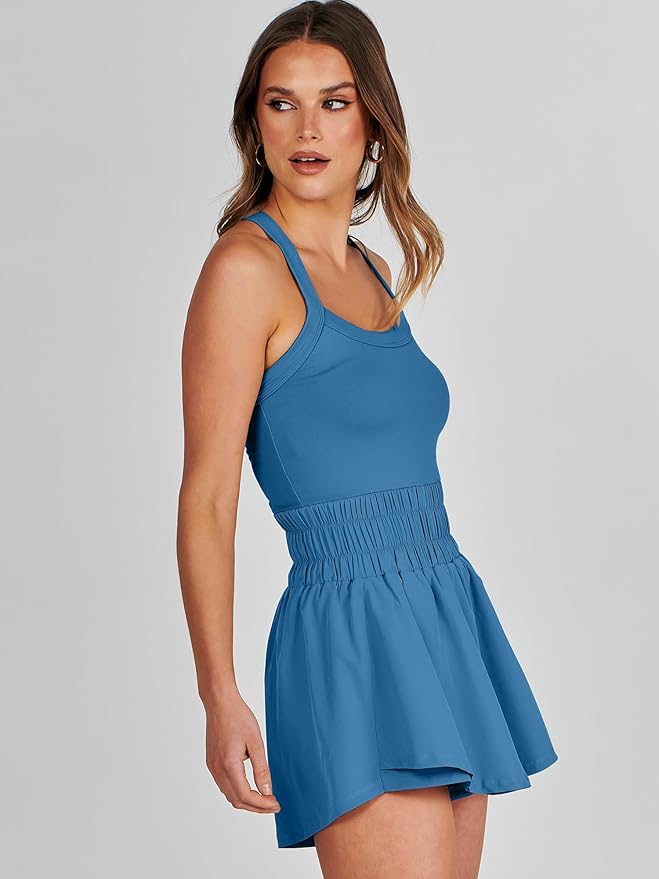 ANRABESS Womens Mini Tennis Dresses Skort Summer Sleeveless One Piece Workout Romper Dress with Shorts Athletic 2025 Outfit