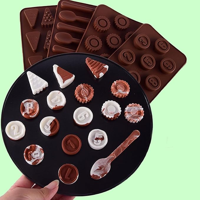 Kids' Complete Oven Pan Set Compatible with Easy Bake Ultimate Oven,Accessories for Cooking Easy Bake Oven Mixes,Includ Round flower style, round number style, triangular cake style?circle pan.