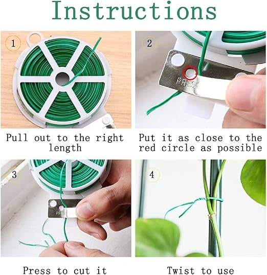 Twist Tie, 328 Feet (100m), green cable ties with Cutter, Garden Plant Ties Reusable, Green Twist Ties for plants Gardening Tomatoes Tie garden ties for plants,garden twist ties flowers Climbing
