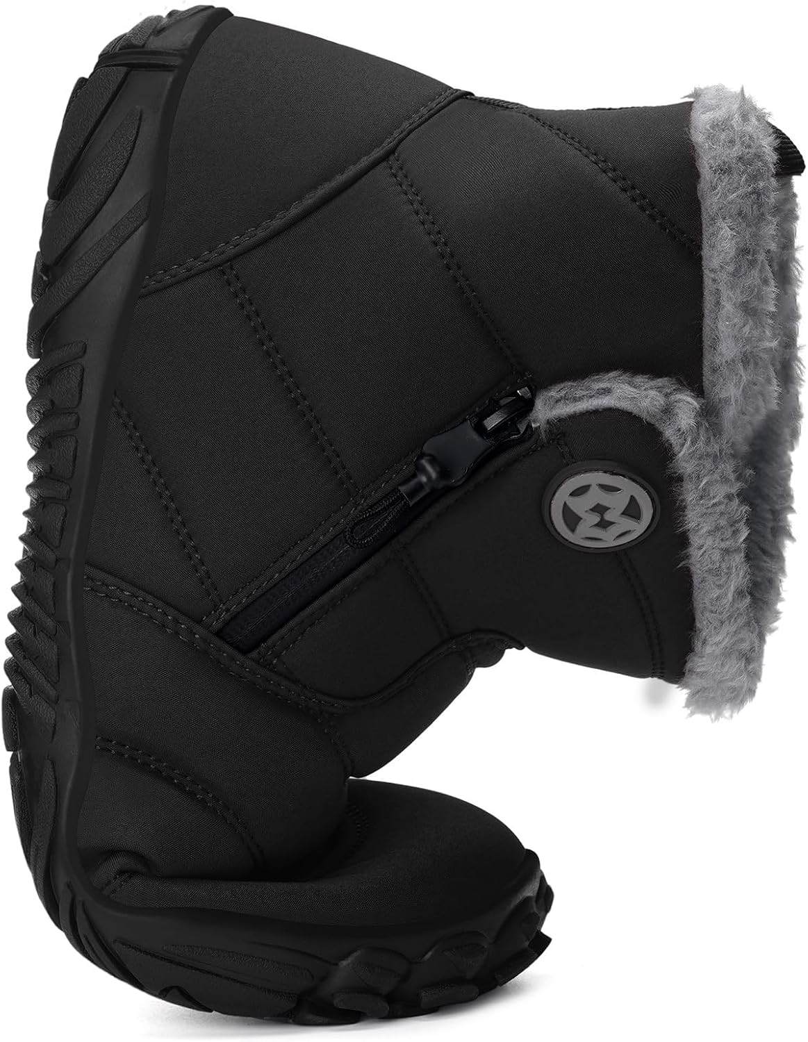 Womens Mens Barefoot Boots Shoes Winter Snow Boots Warm Ankle Booties Zero Drop Sole Wide Toe Box Fur Lined Outdoor Sneakers