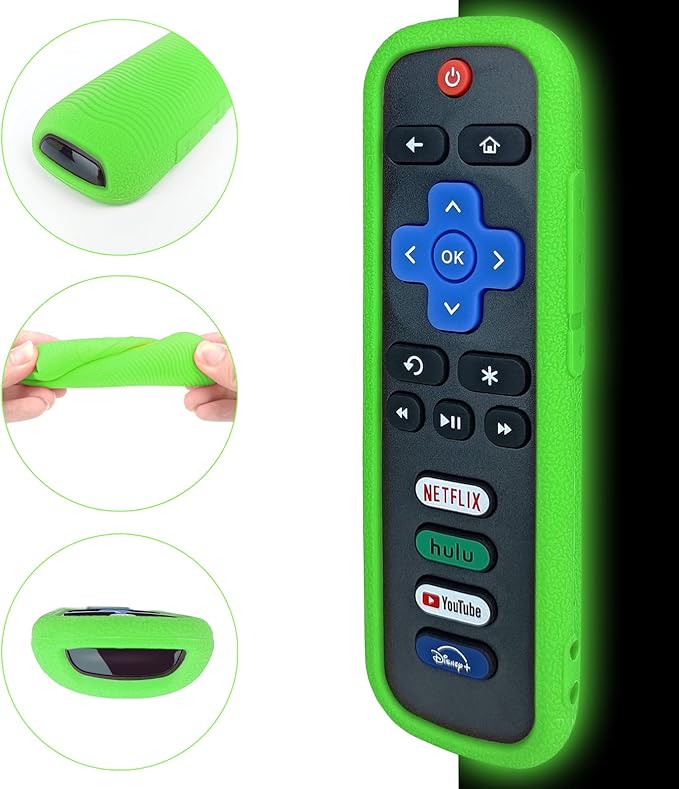 Protective Cover for Roku Remote,Drop-Proof, Dust-Proof, Washable, Compatible with Most Roku Remotes (Green)