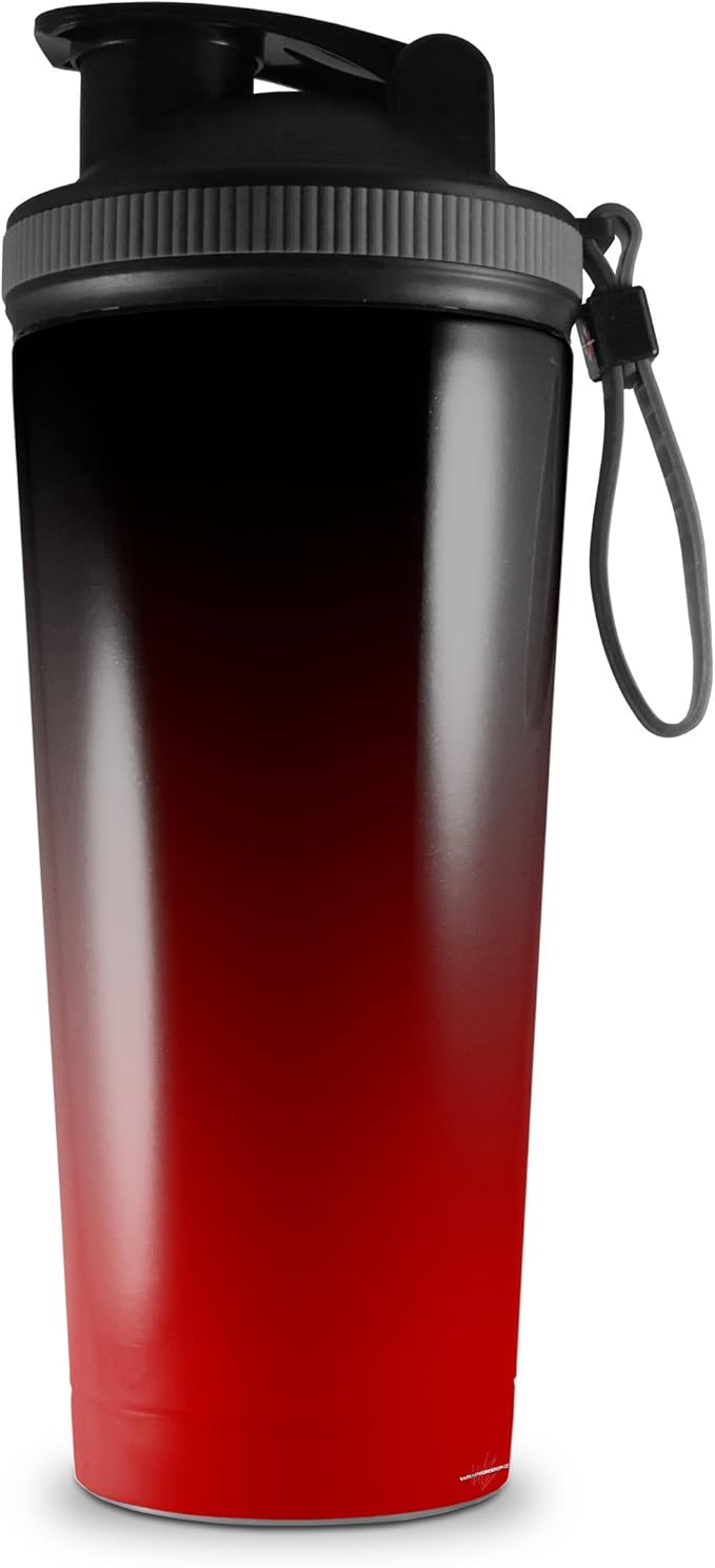 Skin Wrap Decal for IceShaker 2nd Gen 26oz Smooth Fades Red Black (SHAKER NOT INCLUDED)
