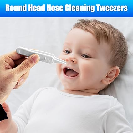 Baby Nasal Aspirator Nasal Congestion Relief with 25 Hygiene Filters 2 Silicone Tips with Nose Cleaning Tweezer, Blue