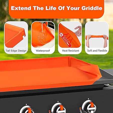 NancyL Griddle Mat Silicone Protective Cover, Full-Edge 28" Grill Cover Blackstone Accessories for Blackstone 28 Inch Griddle, Heavy Duty Food Grade BBQ Grill