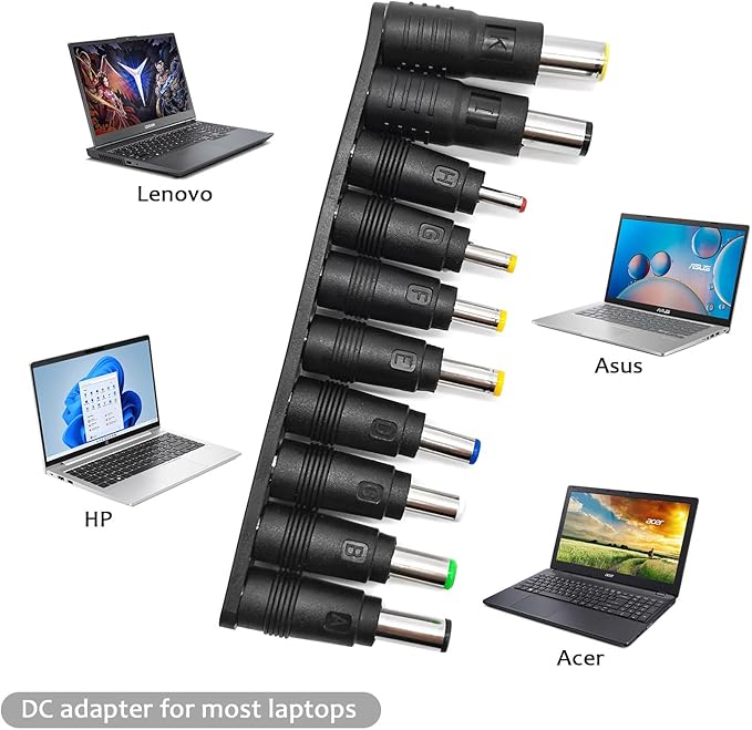 Quacc 10pcs DC Connector Jack Power Socket Universal DC Barrel Jack Adapter Compatible for Lenovo, Dell, HP, Asus, Acer, Toshiba, Sony Laptop Charger Power Supply Plug (5.5 x 2.1mm)
