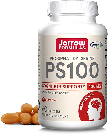 Jarrow Formulas PS100 Phosphatidylserine 100 mg, Dietary Supplement for Brain Health and Cognition Support, 60 Softgels, 20-60 Day Supply