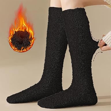 Fuzzy Socks for Women Slipper Fluffy Winter Plush Knee High Socks Soft Warm Cute House Long Cozy Microfiber Socks