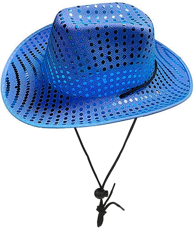 Halloween Sequin Big Brim Hat Adjustable Sparkly Cap Shinning Head wear Cosplay Party Club Costume Accessories for Women