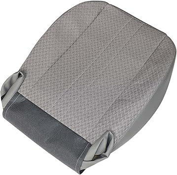 SecosAutoparts Driver or Passenger Side Bottom Replacement Cloth Seat Cover Gray Compatible with Chevy Express GMC Savana Van 2003 2004 2005 2006 2007 2008 2009 2010 2011 2012 2013 2014