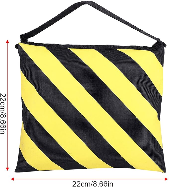 Heavy Duty Sandbag - Studio Video Sand Bag - Yellow Black Stripes - Photography Weight Bags - for Studio Video Light Stand,Tripod