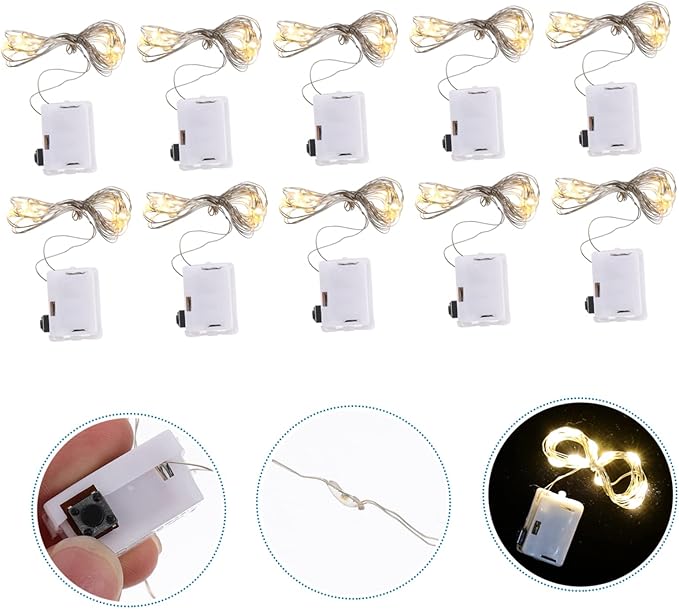 String Birthday Lighting Chain Battery Fairy Lights LED Wire Light Wall LED Fairy Light LED Meteor Lights Warm Light Lamp Wedding Decor LED Christmas Lights Black Plastic