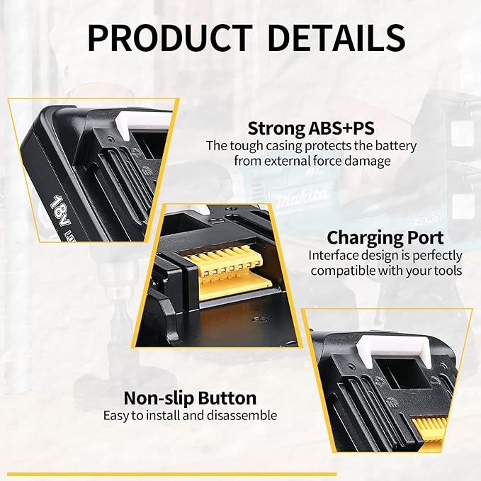 1 Pack 3.0Ah BL1815 Battery Replacement for Makita 18V Battery Lithium ion BL1830B BL1815N BL1820 BL1820B BL1830 BL1840 BL1840B BL1850 BL1840B BL1860 BL1840B