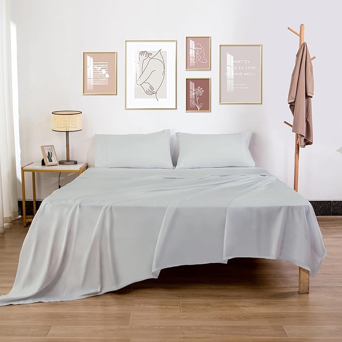 HBHLFZ Double top sheet, brushed ultra fine fiber sheets, soft and breathable, hotel quality sheets, shrink and fade resistant, easy to care for, only