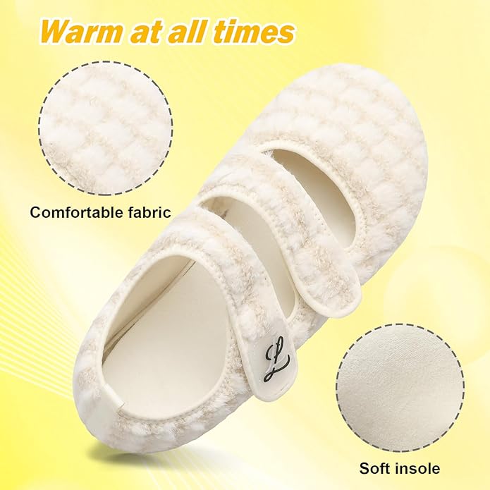 LeIsfIt Womens Mens Slippers Soft House Slippers Warm Fuzzy House Shoes Slipper Socks with Rubber Sole