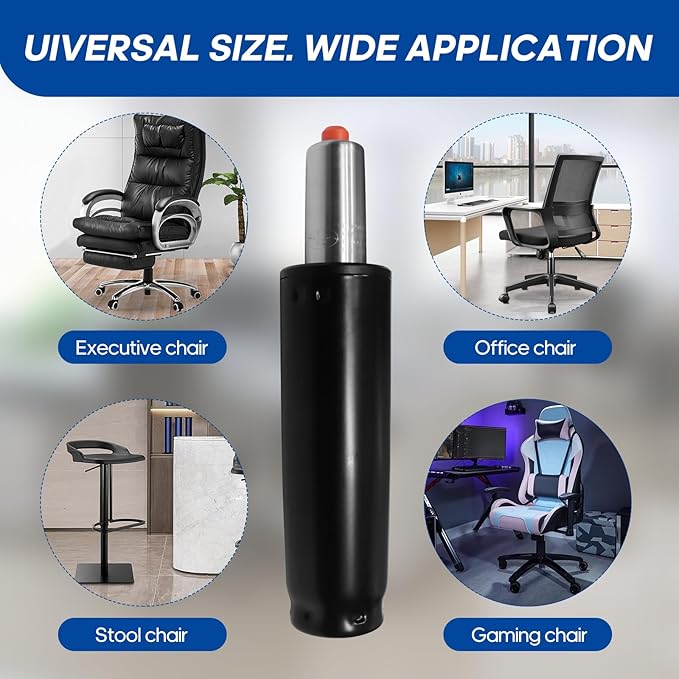 Office Chair Gas Lift Cylinder Fits Most Desk Chairs and Gaming Chairs Long Stroke Hydraulic Pneumatic Shock Piston Heavy Duty 500Lbs (7.5in Cylinder Length)
