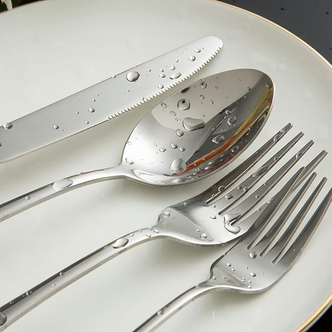 Stainless Steel 12-Piece Teaspoons Set, Table Dessert Spoons Pack for 12 (Silver 6.7 Inches)