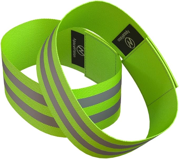 Reflective Ankle Bands (4 Bands2 Pairs) High Visibility and Safety for JoggingCyclingWalking etc Works as Wristbands, Armband, Leg Straps Accessories for SportsRunning Gear