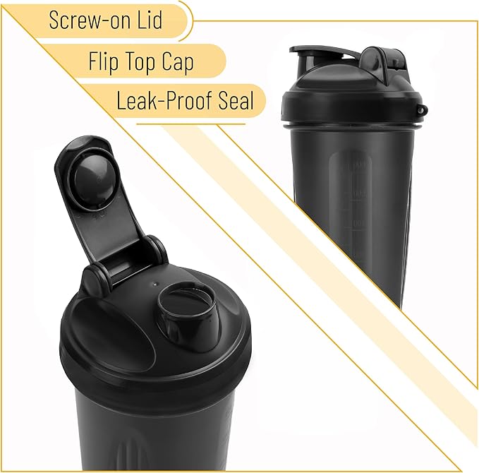 Mr. Pen- Shaker Bottles for Protein Mixes, 28 oz, 1 Pack, Black, Protein Shaker Bottle with Wire Whisk Ball, Blender Bottle