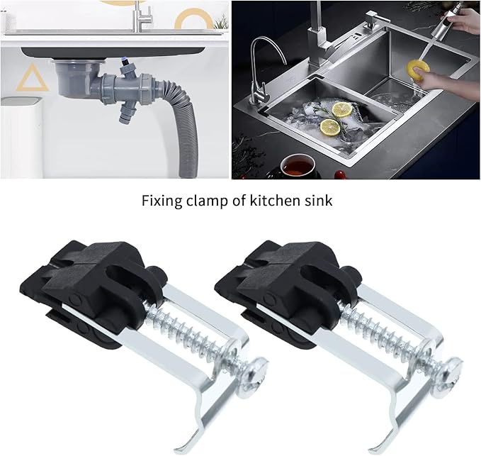 10Pcs Undermount Sink Clips Kitchen Sink Clips Installation Repair Hardware Clips Fastener Support for Kitchen Bathroom Shower Room (HD272)