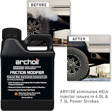 Archoil AR9100 Oil Additive (16oz) for All Vehicles - Powerstroke Cold Starts, Eliminates Injector Problems