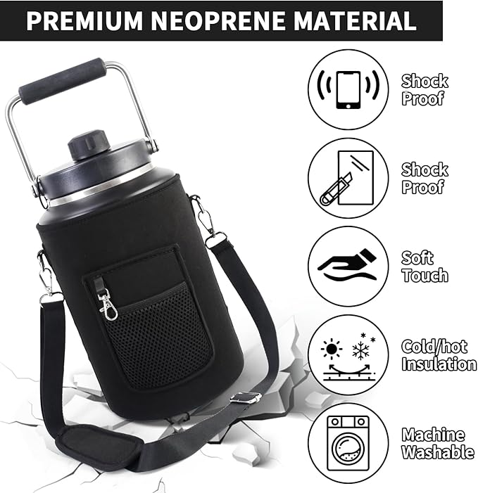 1 Gallon Jug Holder Compatible with Yeti/RTIC One Gallon Jugs, Carrier/Pouch Sleeve for Outdoor Camping, Hiking,Gym