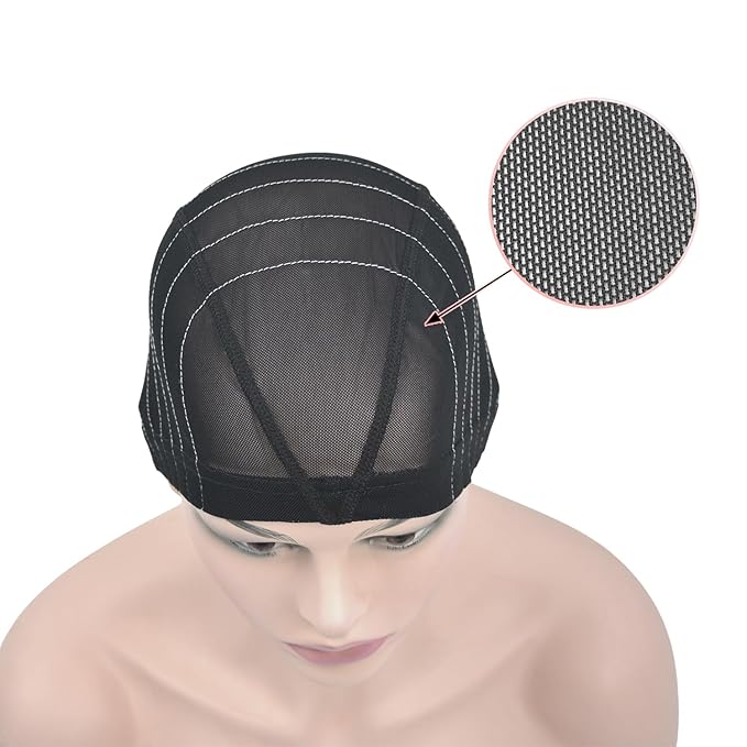 Mesh Dome Caps Wig Cap with Guideline Map for Wig Making Stretchable Wig Caps for Beginners Making Wigs (4x4 M)