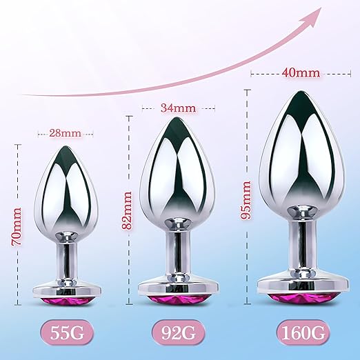 Anal Training kit Jeweled Anal Trainer Butt Plug, 3Pcs Set Sex Toys for Beginner, Butt Plug Anal Trainer Sex Toy for Woman Men Couples Large/Medium/Small, Anal Training Adult Sex Toys & Games