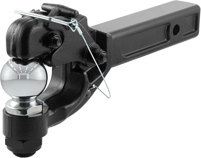 CURT 48006 Pintle Hitch with 2-516-Inch Trailer Ball, Fits 2-Inch Receiver, 16,000 lbs, 15-14-Inch Length