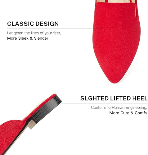 MUSSHOE Mules for Women Flats Comfortable Pointed Toe Women Mules