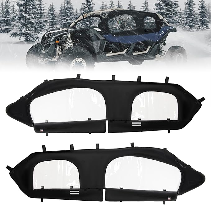 KEMIMOTO Upgraded X3 MAX Soft Upper Doors, Stay Warm Dry Window Cab Enclosure, compatible with Can-Am Maverick X3 MAX 2017-2024 UTV Accessories, Work with Roof Windshield