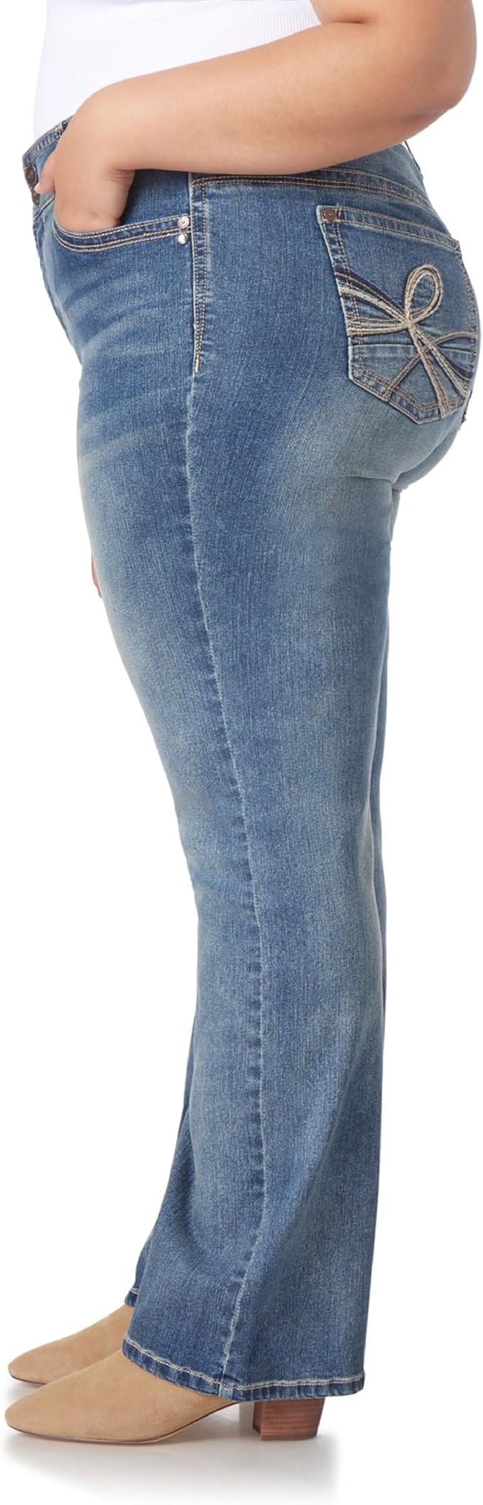 WallFlower Luscious Curvy Bootcut Jeans for Women Mid-Rise Insta Stretch Denim, Size Inclusive Juniors Jeans, Sizes 0 to 24