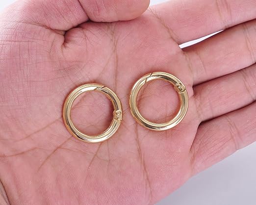 VanEnjoy 2/4/10/18/40 pcs O Ring for Purse Strap,1 inch Spring Rings for Handbag and Keys,2PCS Gold Hardware (φ1 IN-2PCS, Gold)