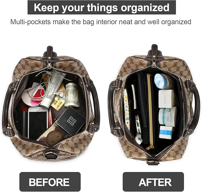OMYSTYLE Purse Organizer Insert, Felt Tote Bag Organizer Insert with 5 Sizes, Handbag Dividers for Inside Purse, Compatible with Longchamp, Neverful, Speedy and More