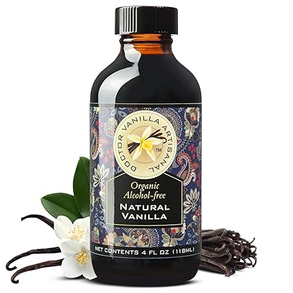 Organic Alcohol-Free Natural Vanilla, Extract For Baking, Sweet Drinks And More, Handcrafted From Madagascar Bourbon Vanilla Pods, Halal Certified, 4 Oz Bottle