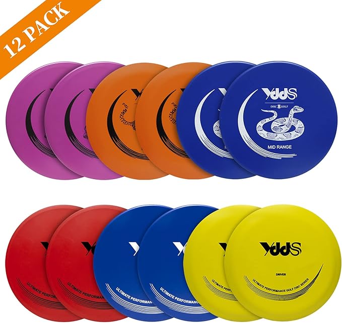 Disc Golf Set with Bag - 12 PCS Flying Disc Golf Discs for Beginner with Putter, Midrange, Driver Portable Disc Golf Backpack Holds 28 Discs Free Stand Bag Design for Convenient Use