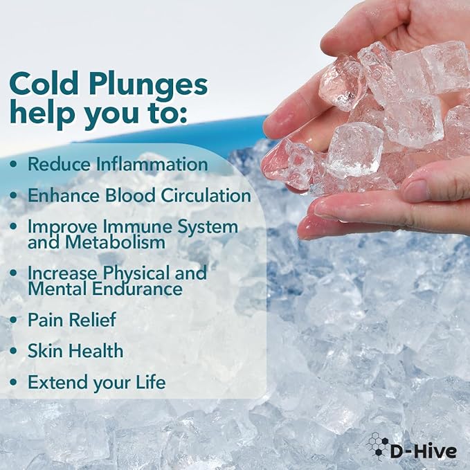 D-Hive Ice Bath Tub for Athletes - Extra Large Cold Plunge Tub, Durable Cold Tub for Recovery, Portable Ice Bath Plunge Pool for Cold Water Therapy Training, Four Layer Insulation