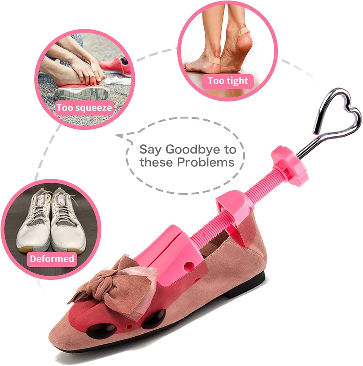 Shoe Stretcher for Women Men Wide Feet 4-Way Adjustable Shoe Expander Widener