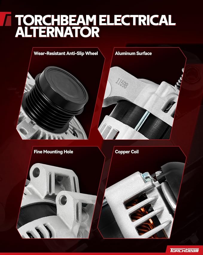 Torchbeam Alternator Replacement New for 2007-2008 5.7L; 5.7L High Output Alternator 11233N