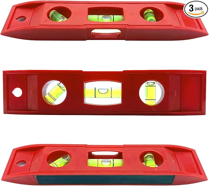 3 PCS Magnetic Torpedo Level, 6 Inch 4590180 Bubbles, Shock Resistant Magnetic Level Tool for Measuring