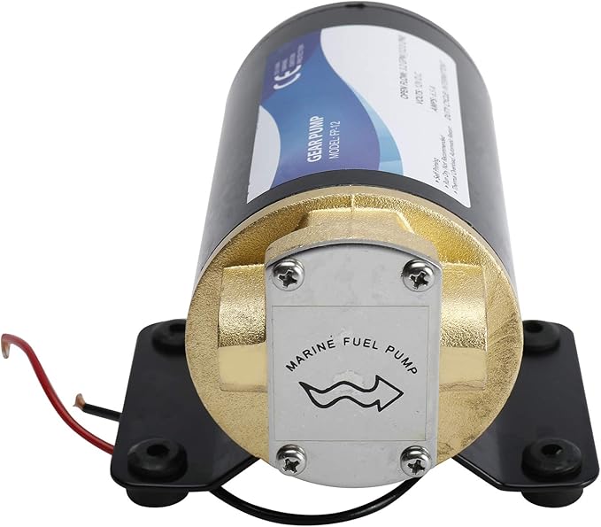 YaeMarine 12V 3.2GPM (12.0LPM) Oil Pump Turbo Pump Oil Scavenge Pump Impellor Gear Pump Self Priming Reversible for Diesel Lubricants Machinery Fuel Scavenge Oil Transfer (Black)
